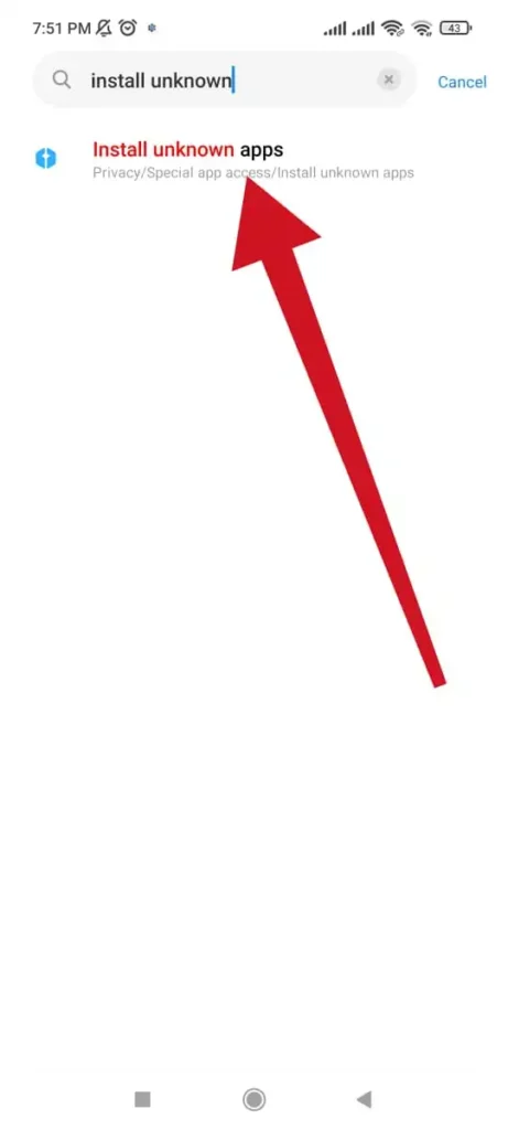 install unknown apps option in phone settings